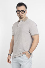 Slub Cotton Short Sleeve Polo Shirt 15312 | 2 for €40 | Beige