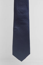 Cravatta Tre Pieghe Trama Pied Poule Blu | 2 Per €20