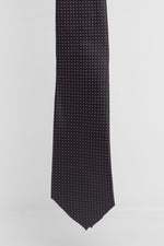 Cravatta Tre Pieghe Trama Puntini Fondo Marrone e Lilla | 2 Per €20