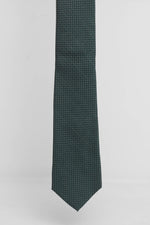 Cravatta Tre Pieghe Trama Puntini Fondo Verde e Bianco | 2 Per €20