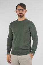 Pullover Girocollo Basic Cotone 110 | 2 per €50 | Verde Scuro 32