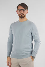 Pullover Girocollo Basic Cotone 110 | 2 per €50 | Celeste 16