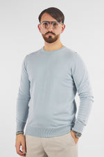 Pullover Girocollo Basic Cotone 110 | 2 per €50 | Celeste 16