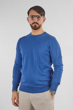 Pullover Girocollo Basic Cotone 110 | 2 per €50 | Azzurro 40