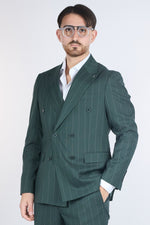 Abito Doppio Petto Gessato | Verde