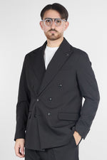 Abito Doppio Petto Oversize - Pantalone Gamba e Fondo Ampi | Nero