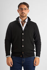 Cardigan con Bottoni e Colletto 1448 | Nero