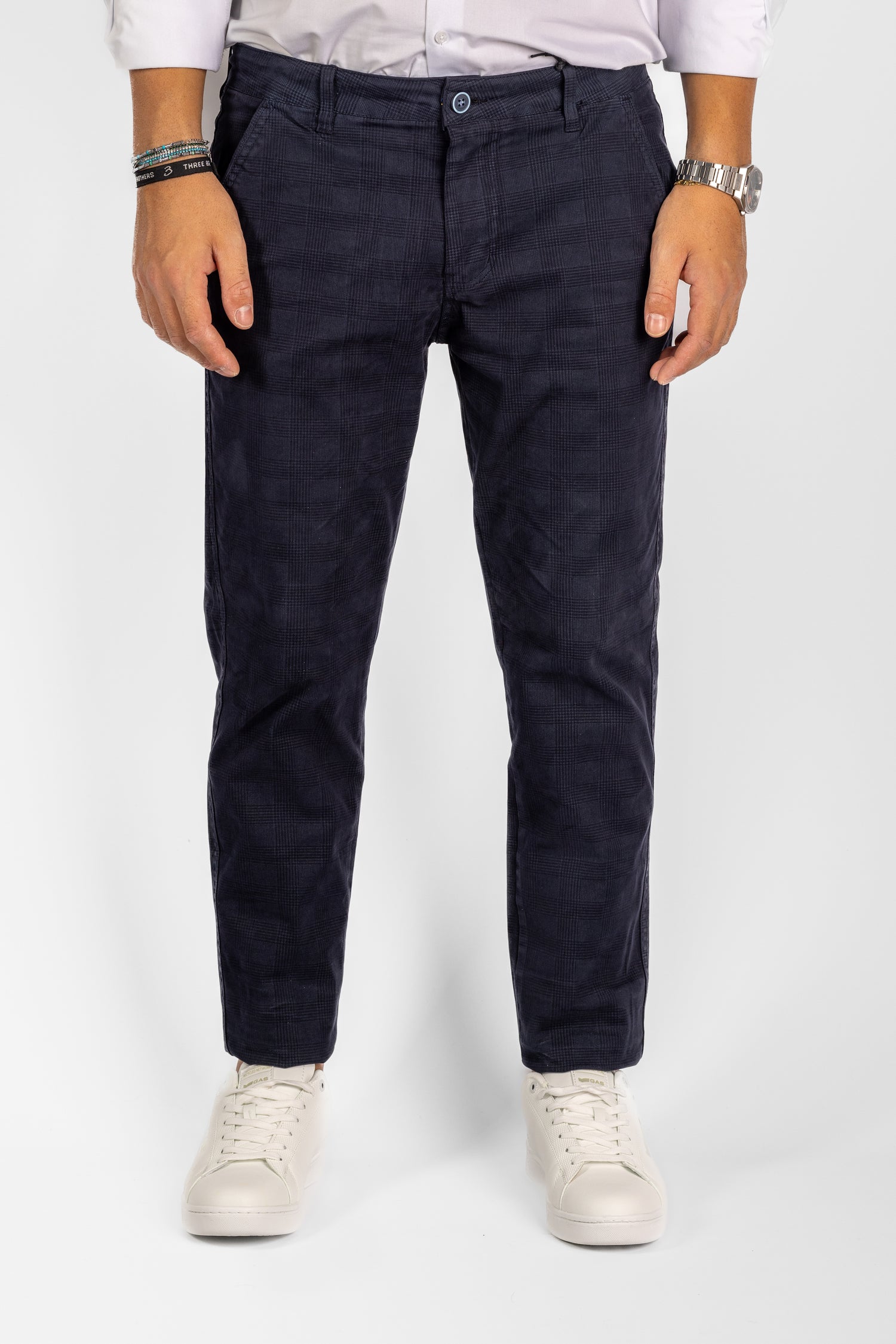 Pantalon Slim à Carreaux 2 pour 40€ | Bleu