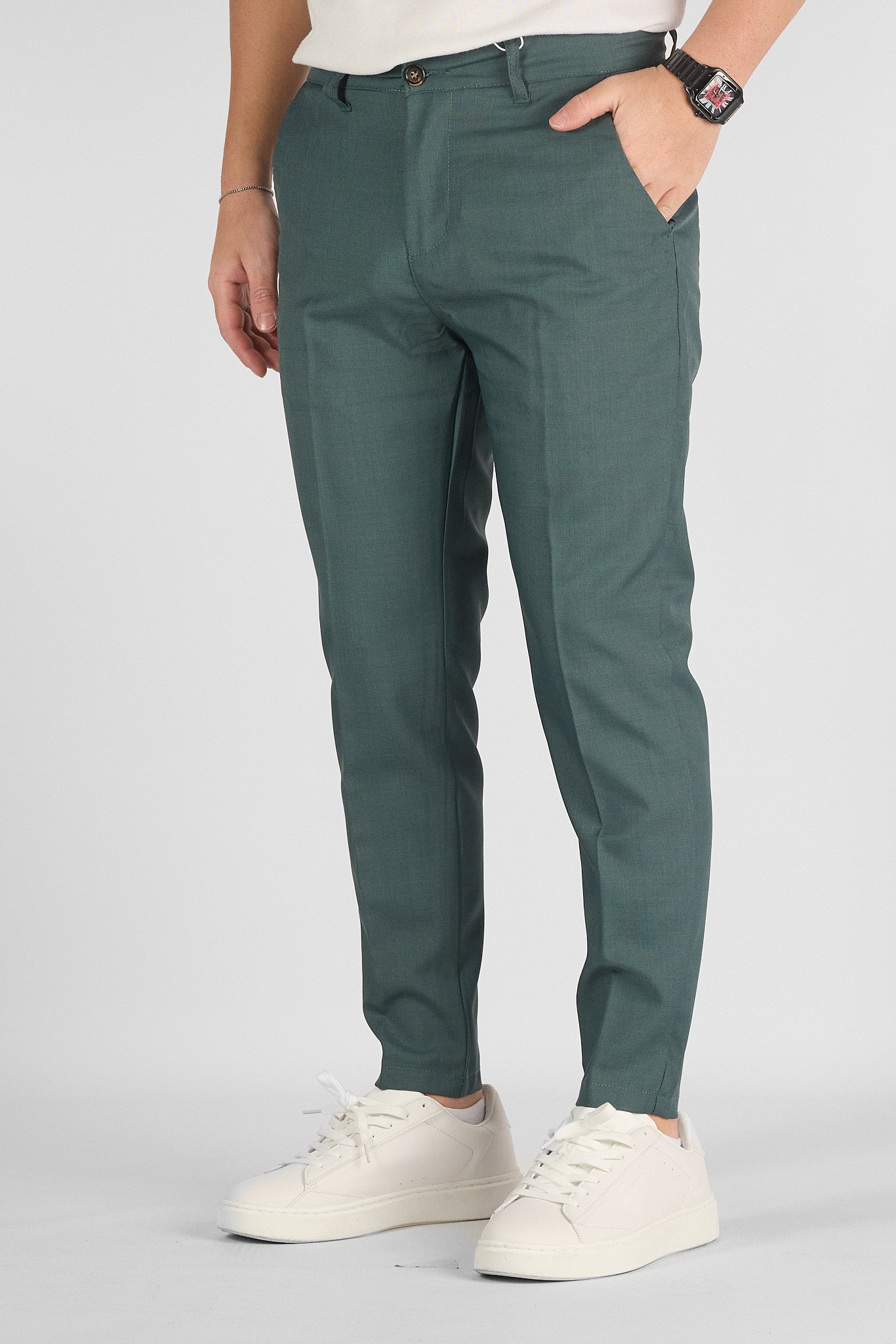 Pantalone Capri Active Stile Sartoriale No Stiro 713 | 2 per €60 | Verde