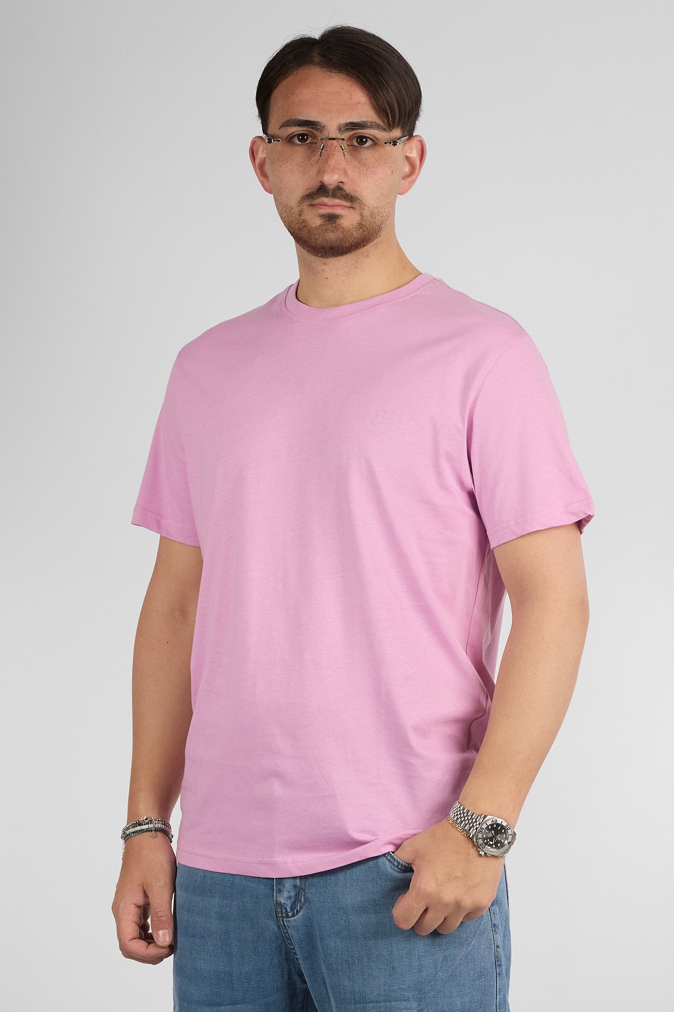 T-Shirt Mezza Manica 100% Cotone Basic | 2 per €30 | Rosa 26