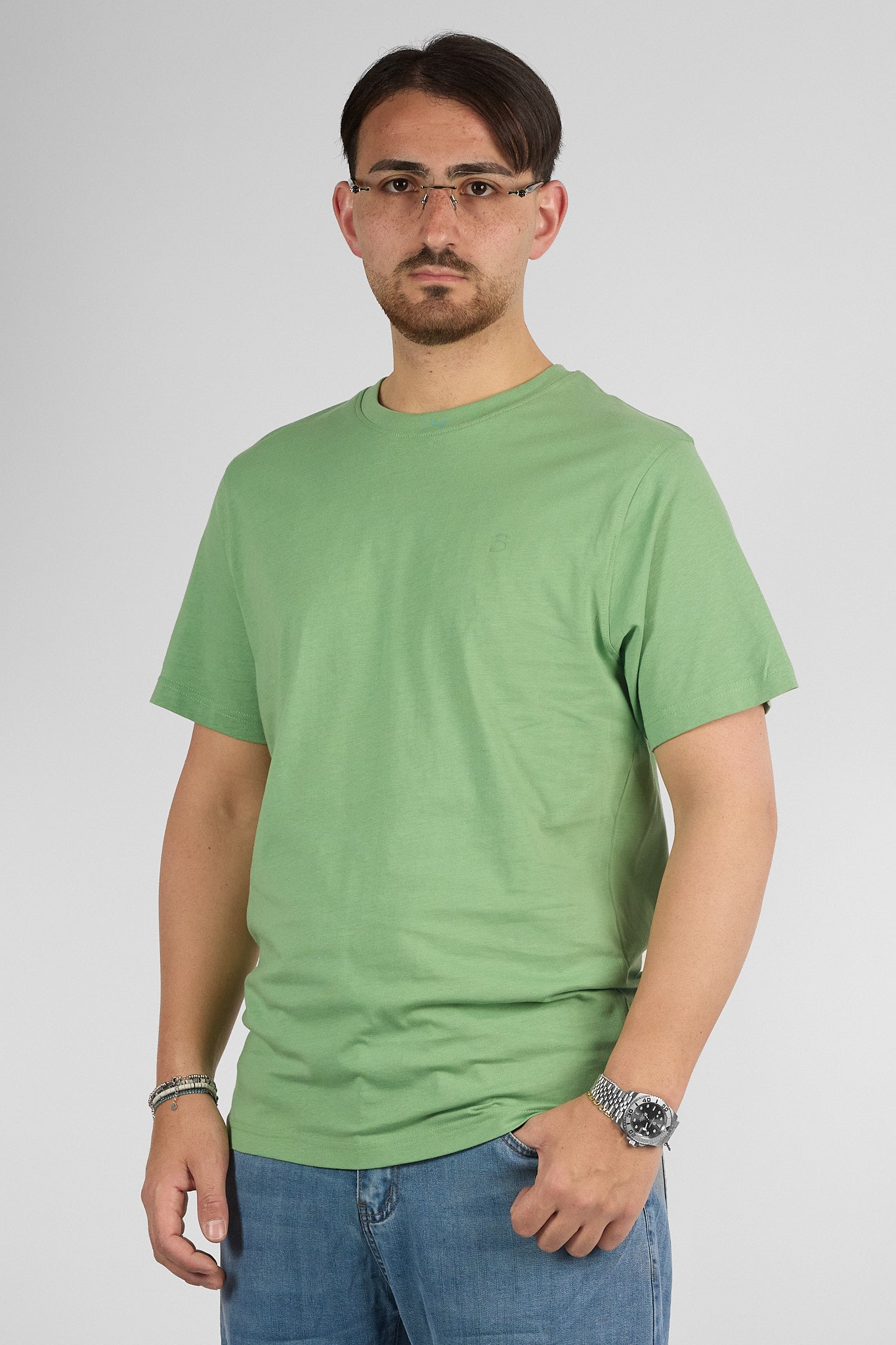 T-Shirt Mezza Manica 100% Cotone Basic | 2 per €30 | Verde Mela 72