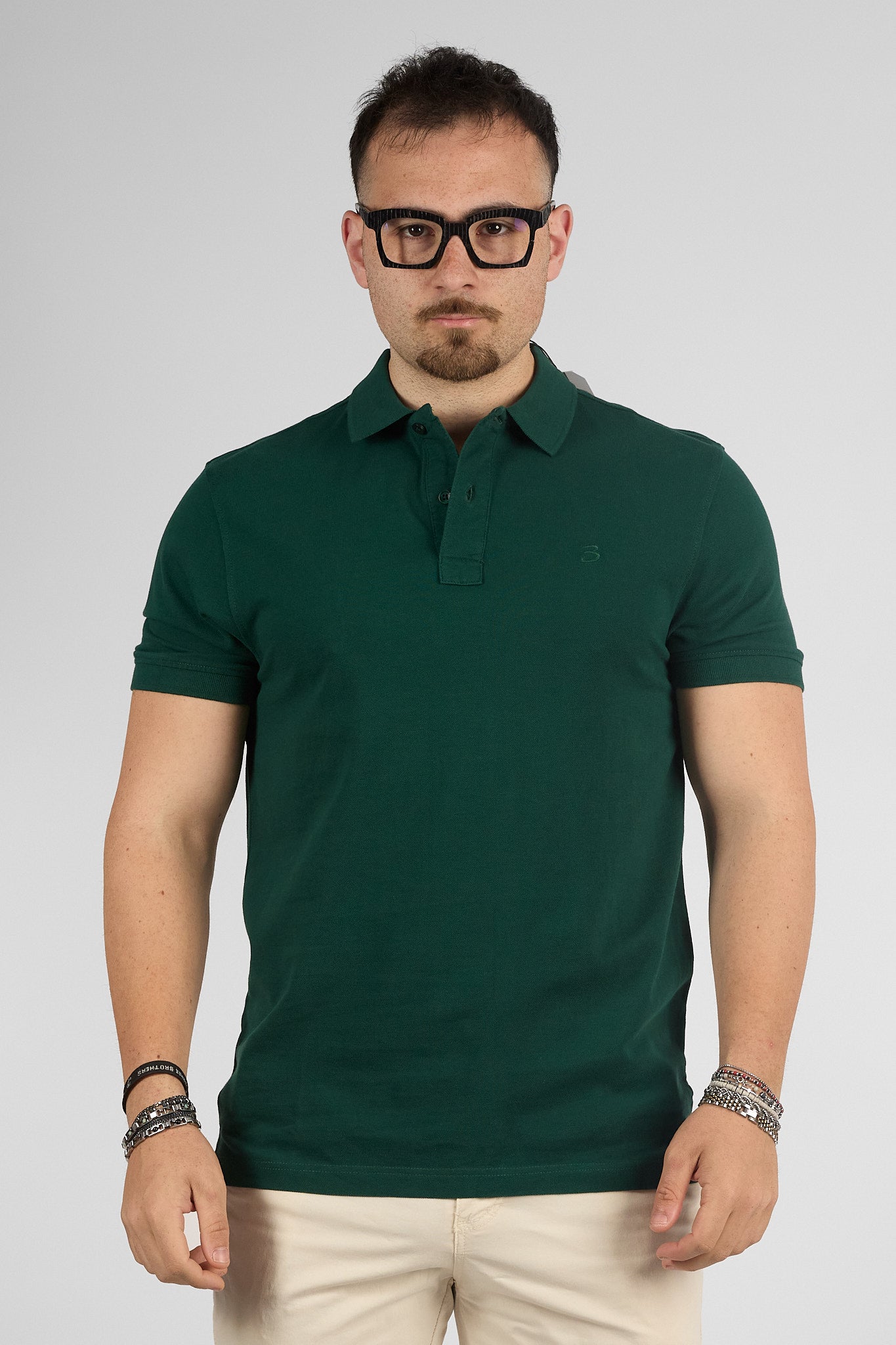 Polo Mezza Manica 100% Cotone Piquet | 2 per €40 | Verde Bottiglia 71