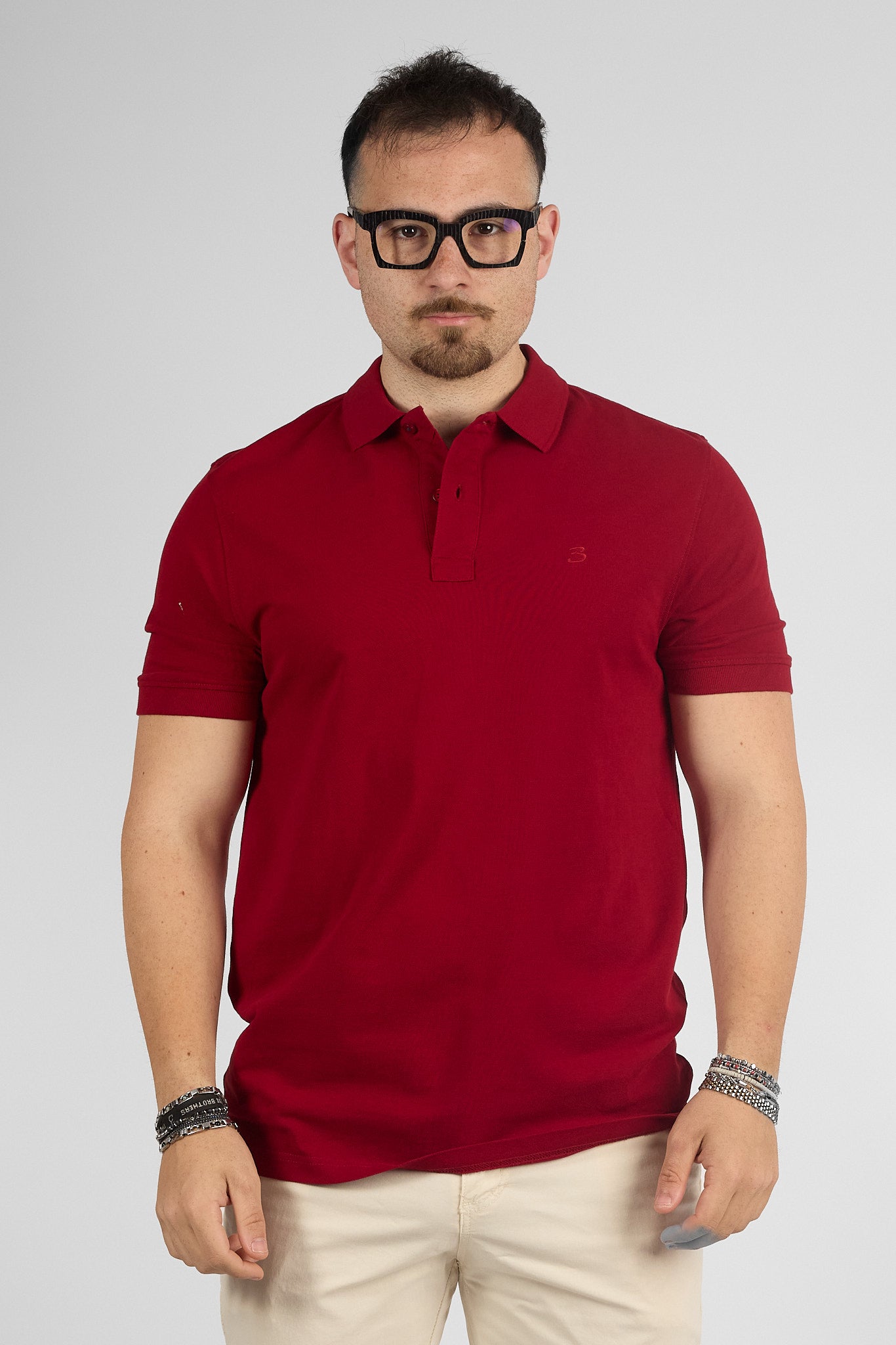 Polo Mezza Manica 100% Cotone Piquet | 2 per €40 | Bordeaux 40
