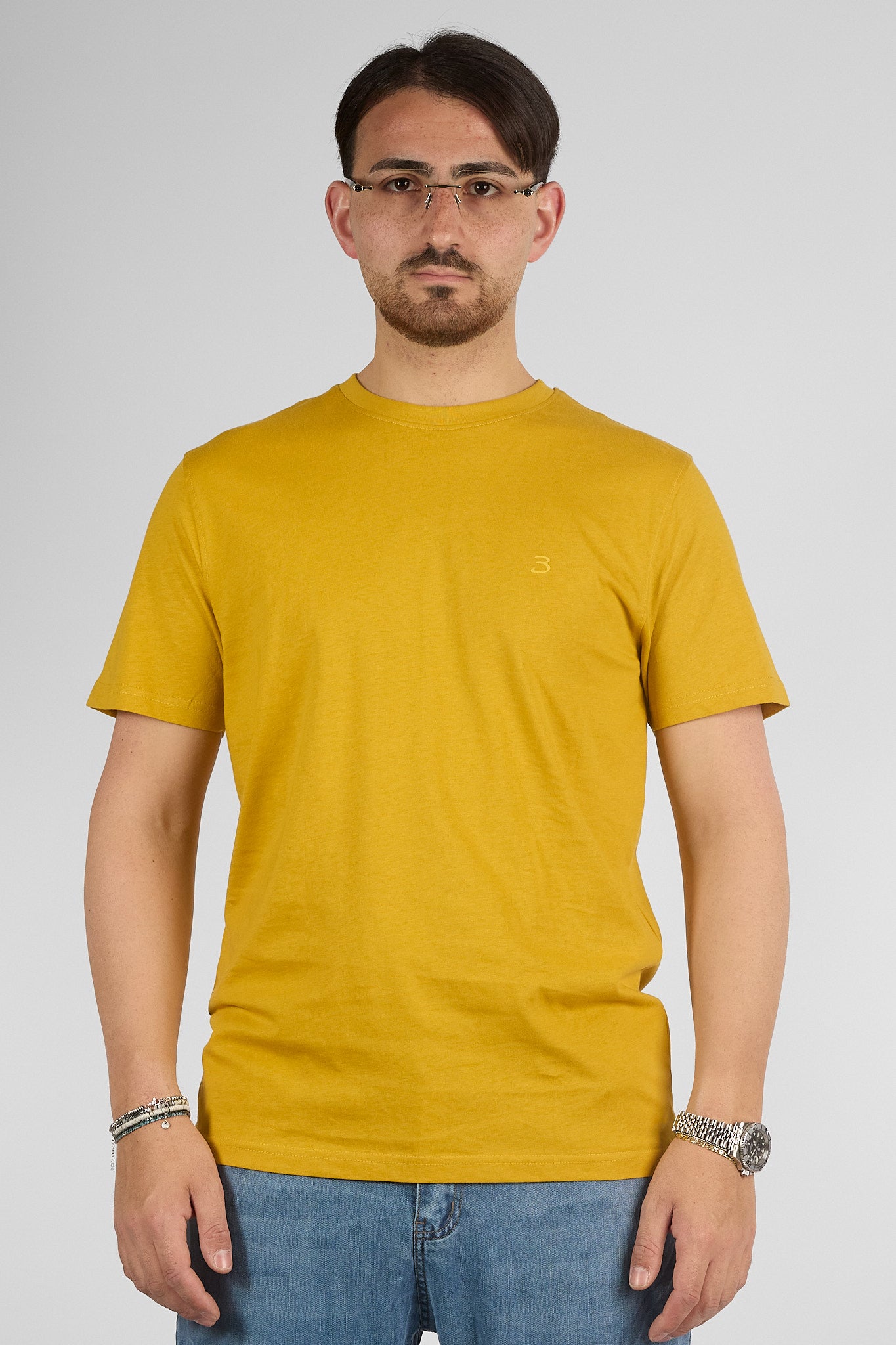 T-Shirt Mezza Manica 100% Cotone Basic | 2 per €30 | Senape 34