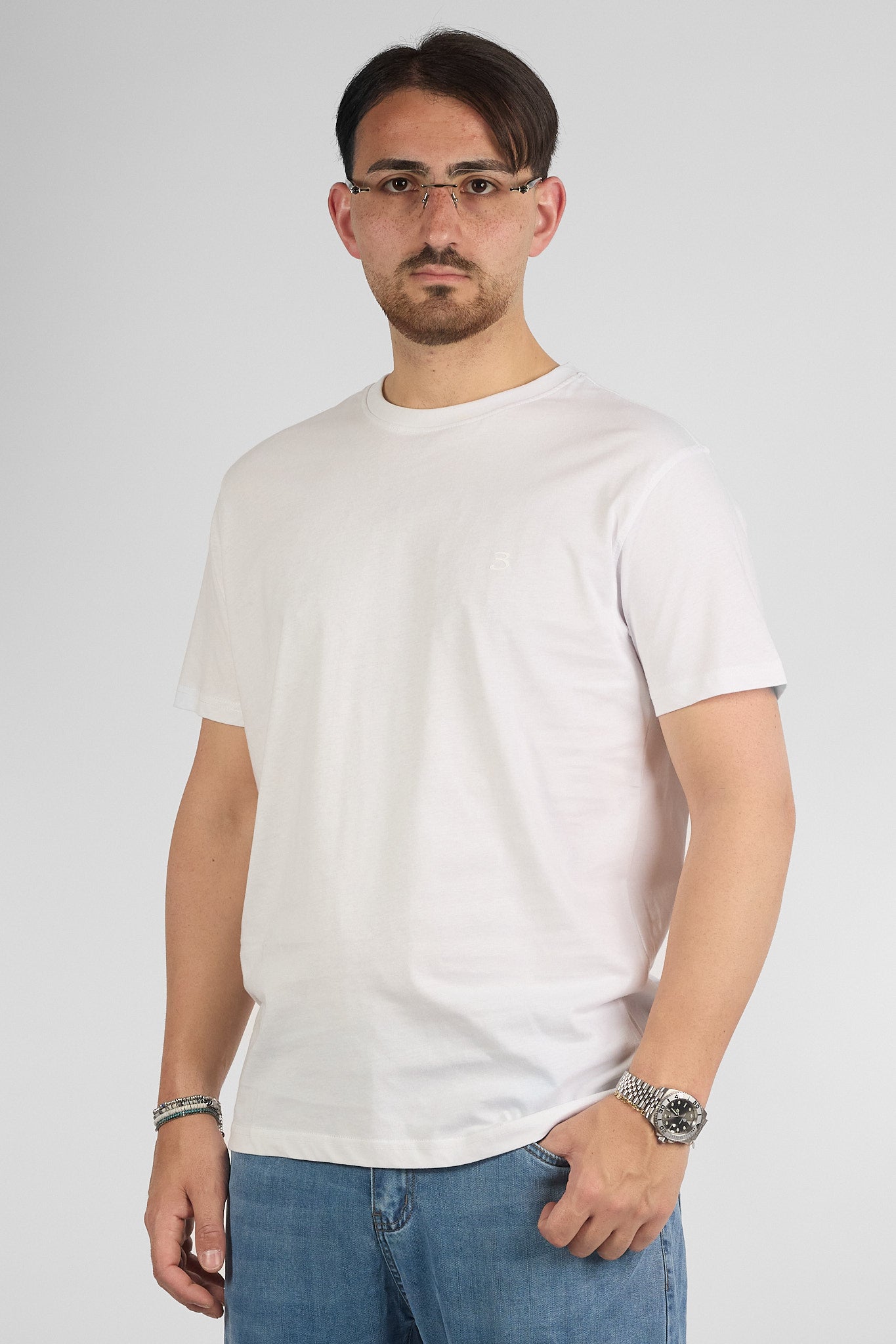 T-Shirt Mezza Manica 100% Cotone Basic | 2 per €30 | Bianco 01