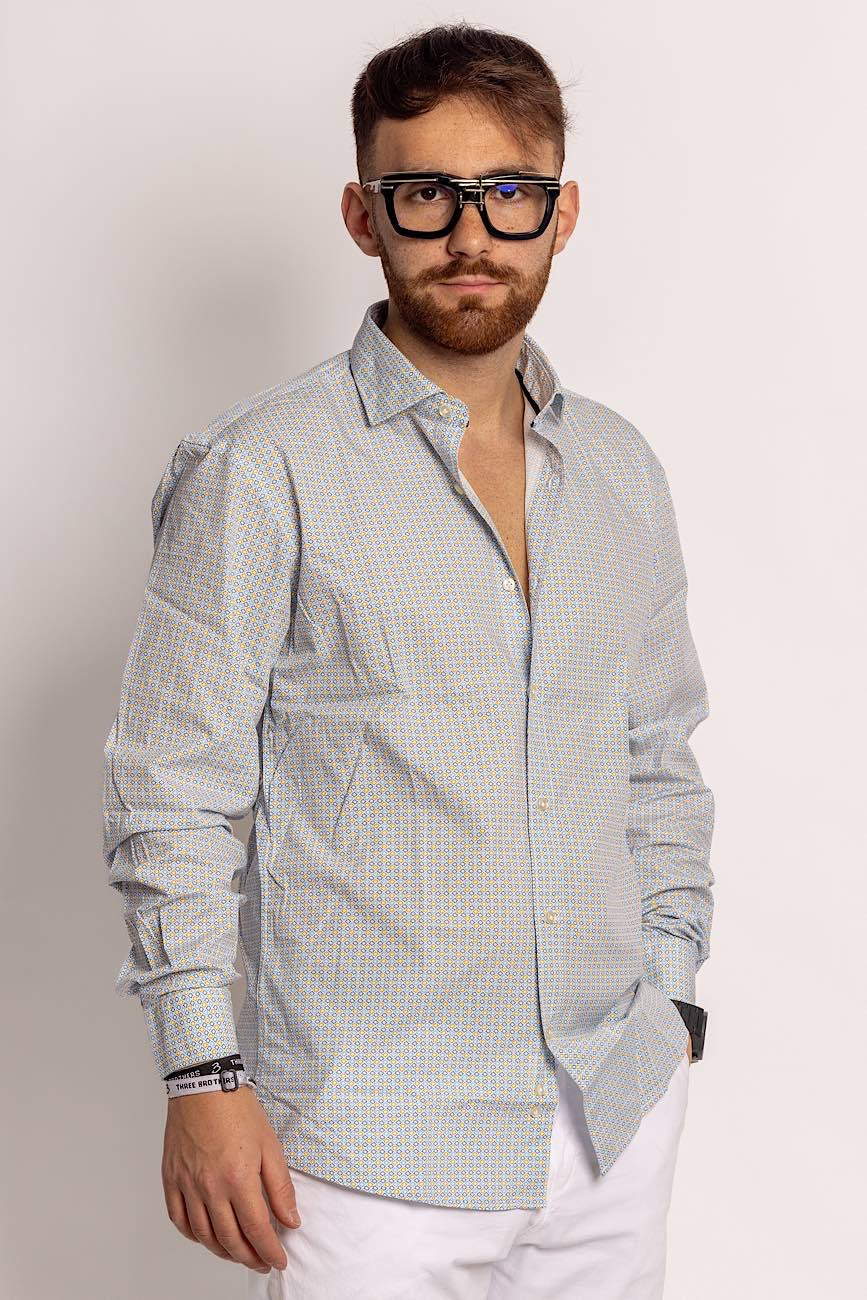 100% Cotton Semi Slim Patterned Shirt | Positano