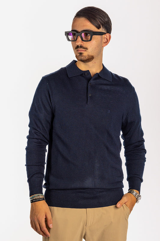 Wool Blend Polo Pullover<tc>"€20 discount on the second"</tc> | Blue 20