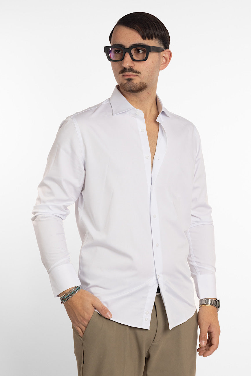 Chemise basique slim sans repassage | Blanc