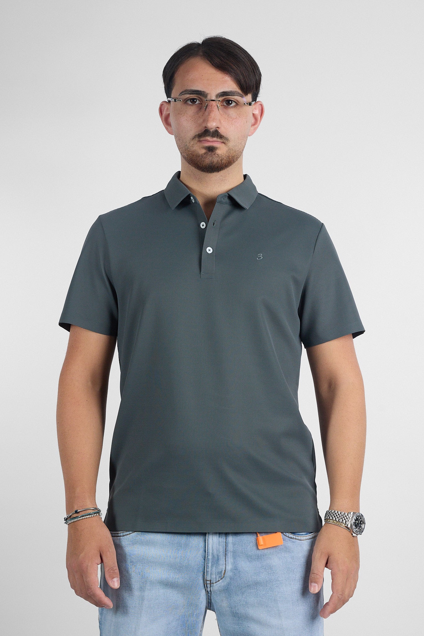 Polo Mezza Manica Active No Stiro Lavorata 9819 | 2 per €40 | Grigio
