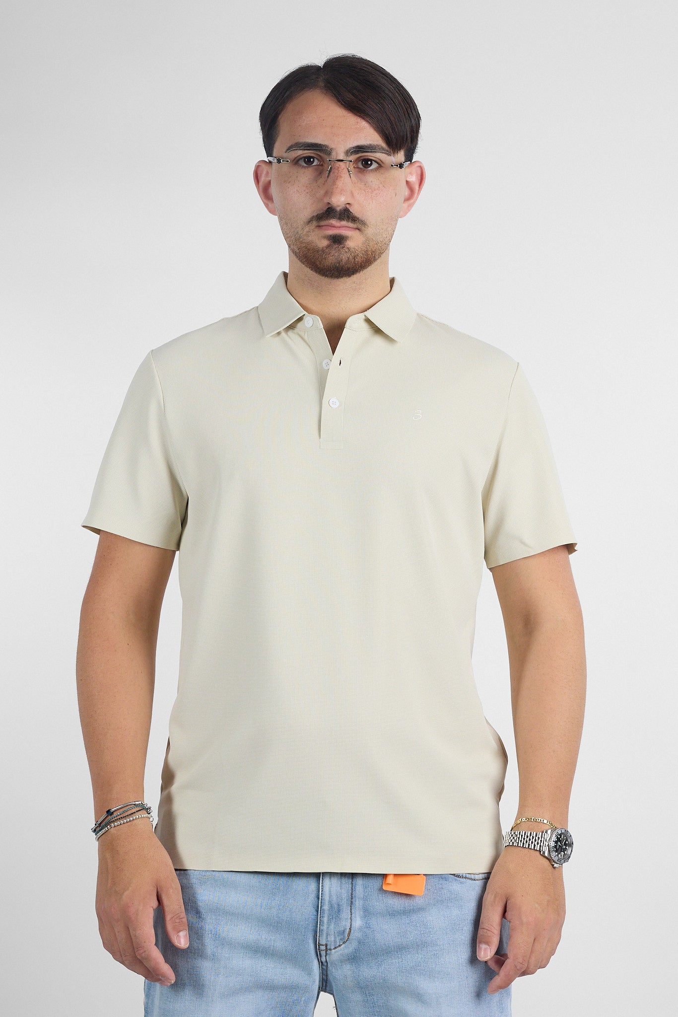 Polo Mezza Manica Active No Stiro Lavorata 9819 | 2 per €40 | Beige