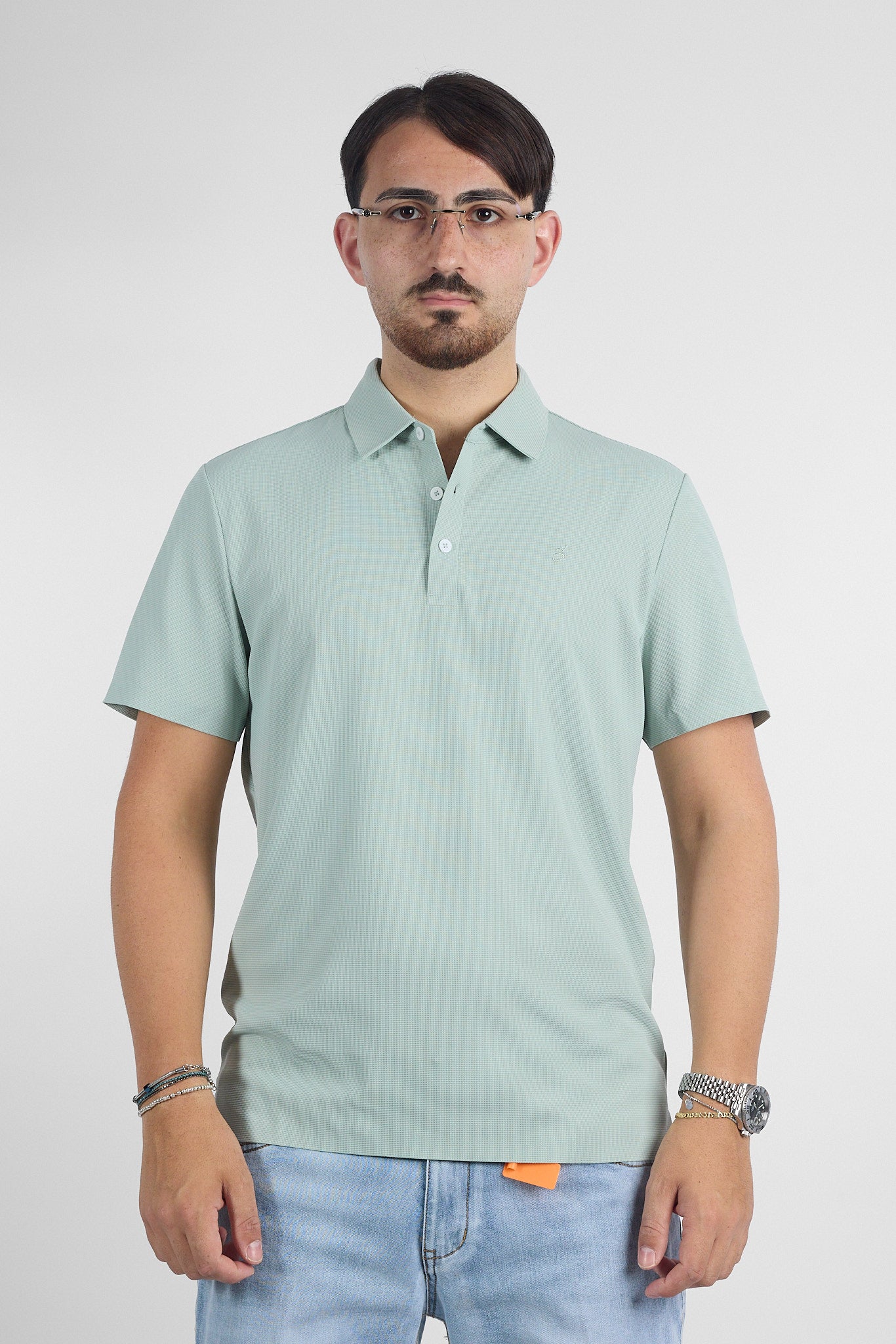 Polo Mezza Manica Active No Stiro Lavorata 9819 | 2 per €40 | Verde