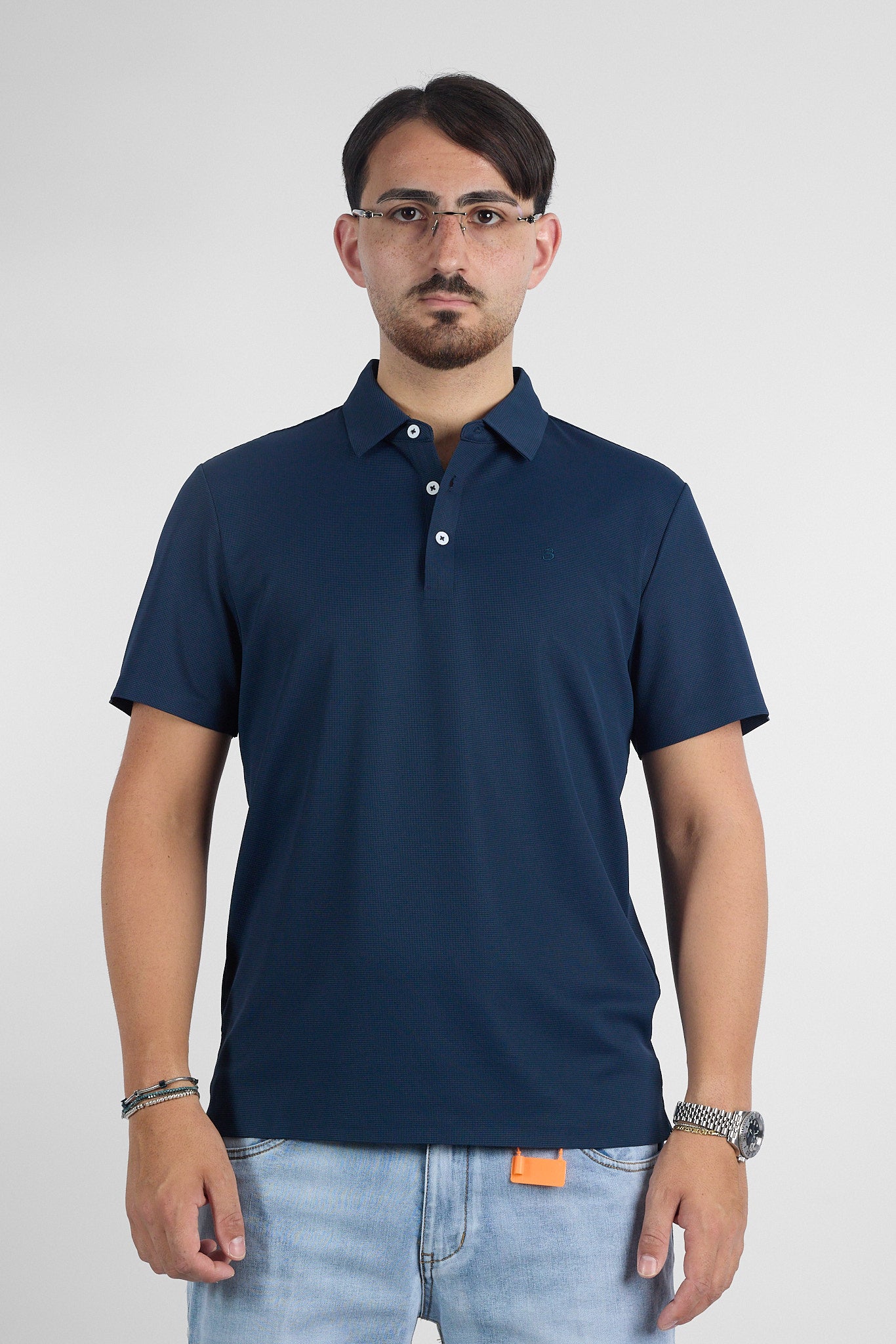 Polo Mezza Manica Active No Stiro Lavorata 9819 | 2 per €40 | Blu