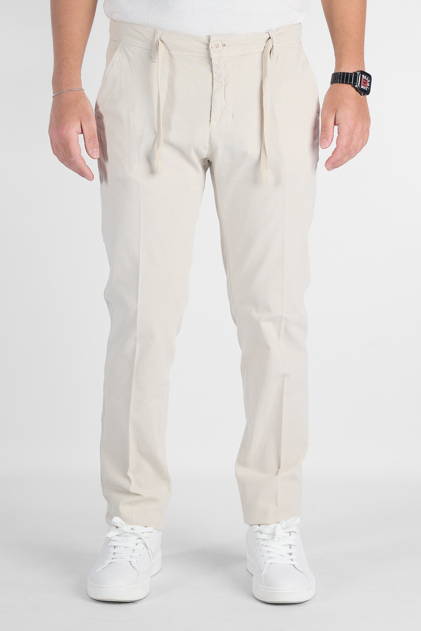 Pantalaccio Semi Slim Effetto Lino B711 | 2 per €50 | Beige