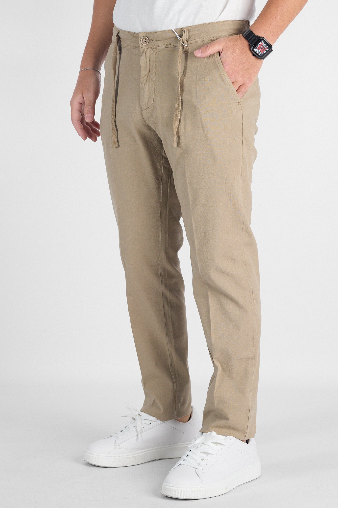 Pantalaccio Semi Slim Effetto Lino B711 | 2 per €50 | Fango