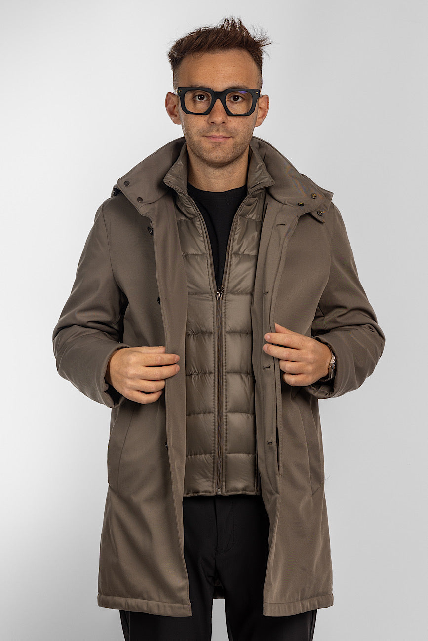 Trench Coat with Detachable Hood | Green