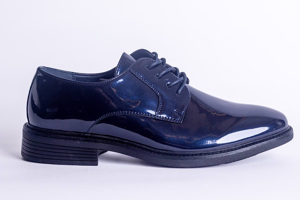 Chaussure habillée brillante Derby | Bleu