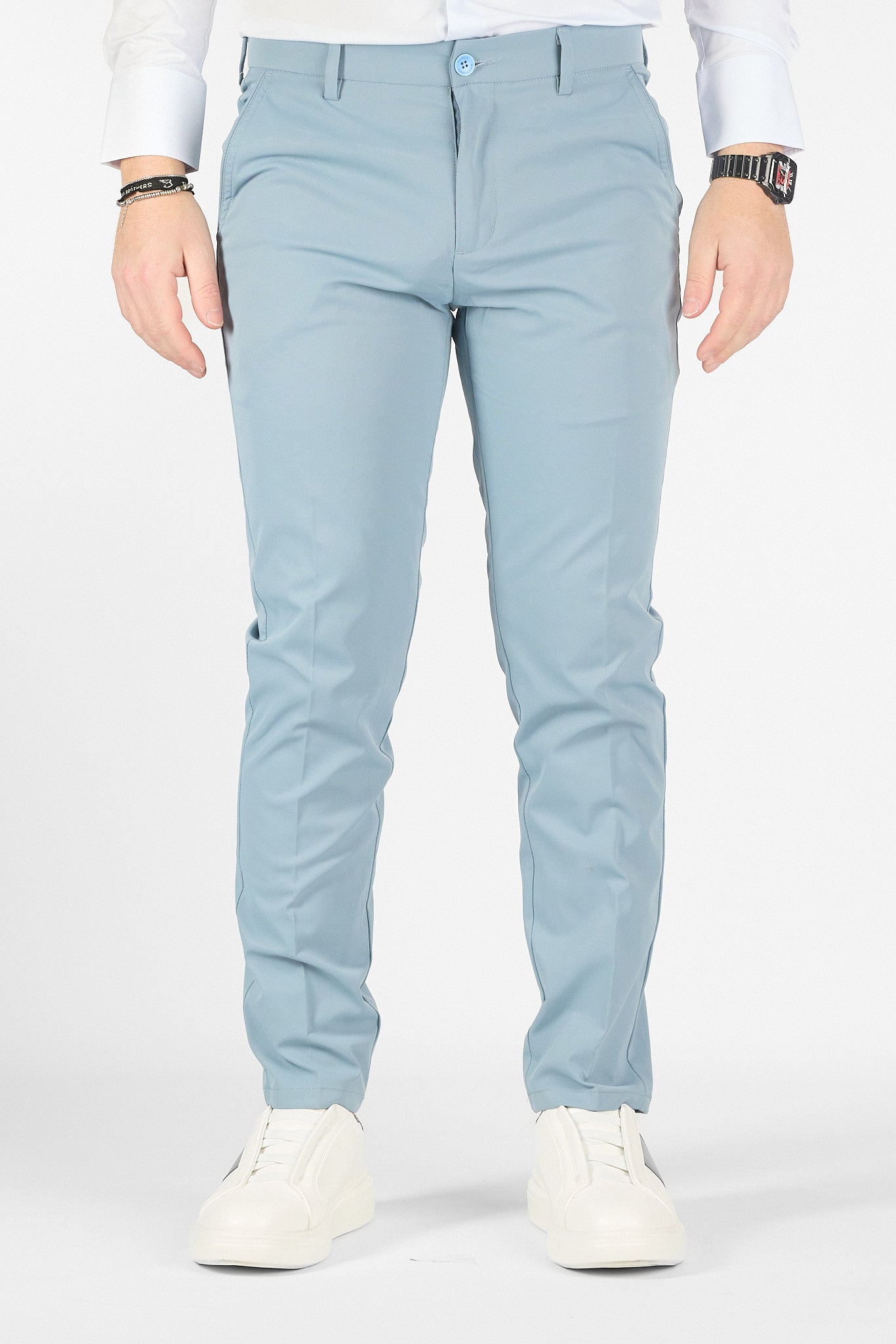 Pantalone Capri Active No Stiro NS07 | 2 per €60 | Celeste