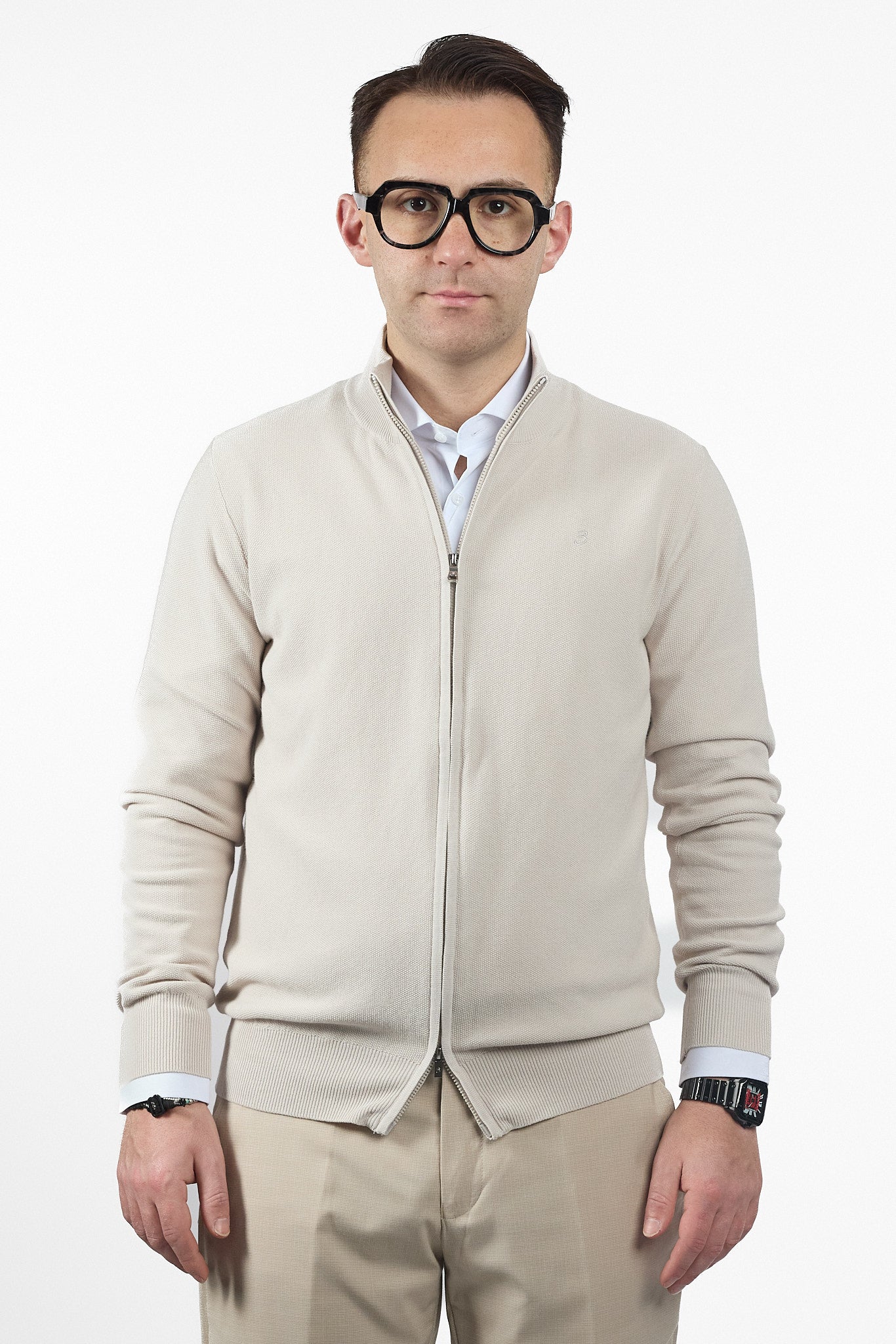 Pull zippé en coton Chicco 1525 | 2 pour 50 € | Beige 27