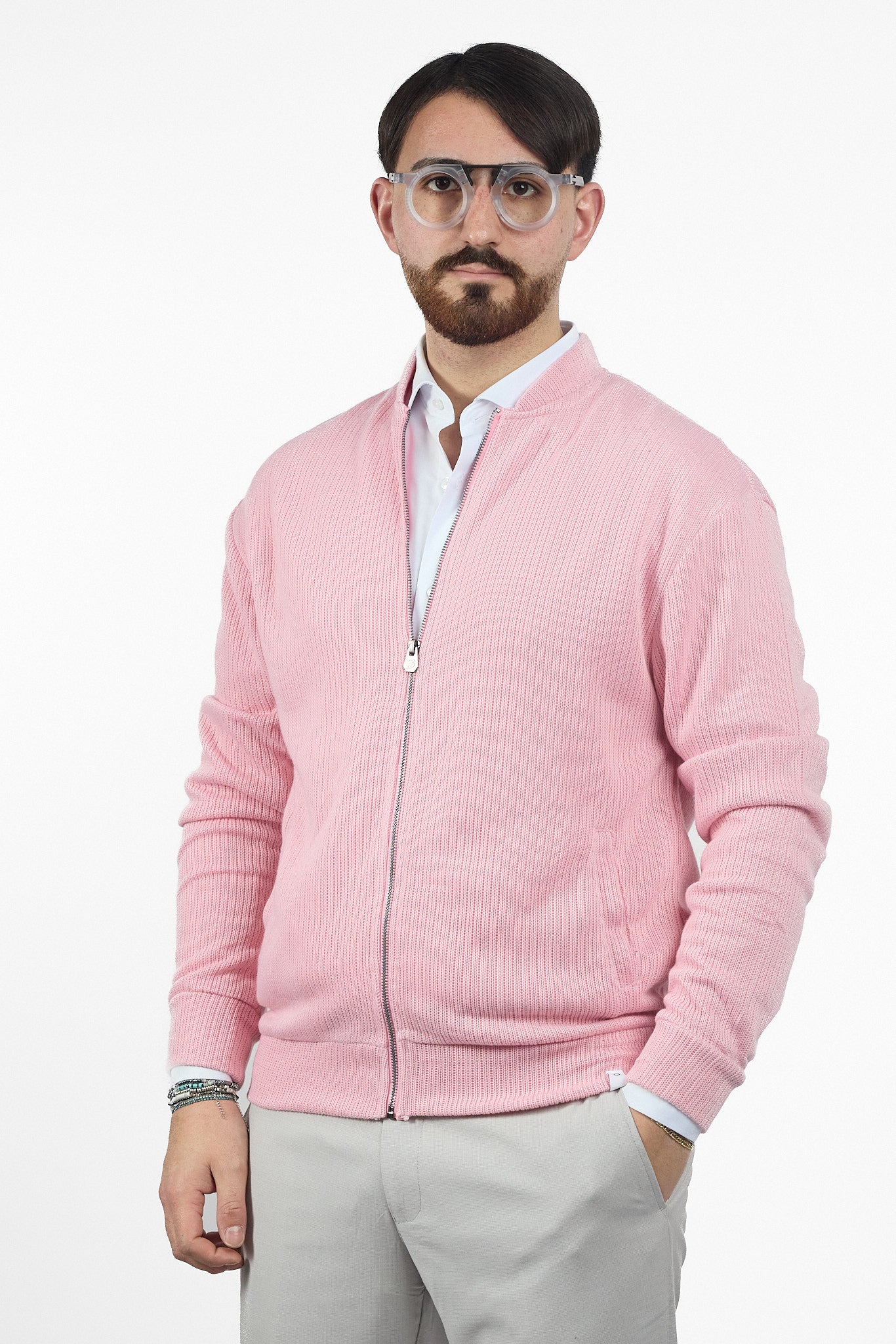 Cardigan Zip Intera No Stiro | 2 per €40 | Rosa