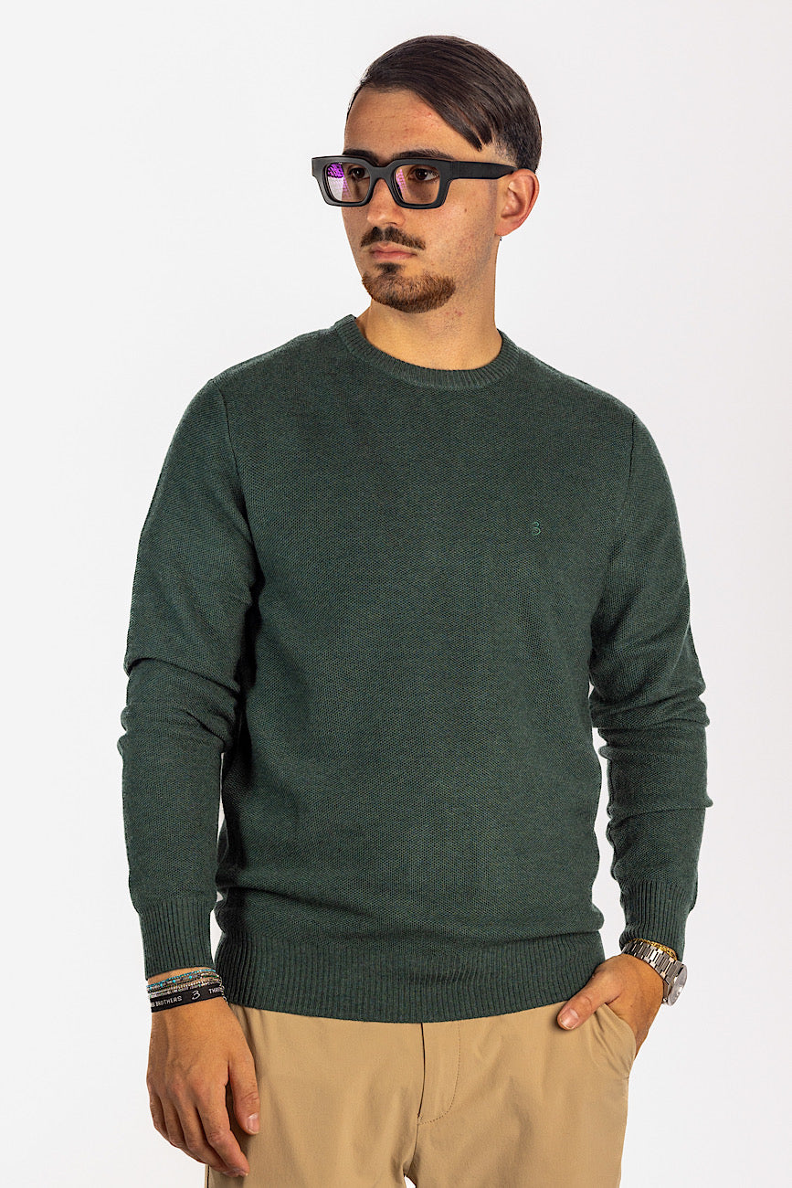 Crewneck Wool Blend Pullover <tc>"€20 discount on the second"</tc> | Green F32