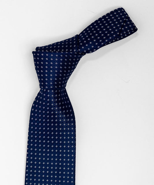 Cravatta Blu  | Fantasia Bianca