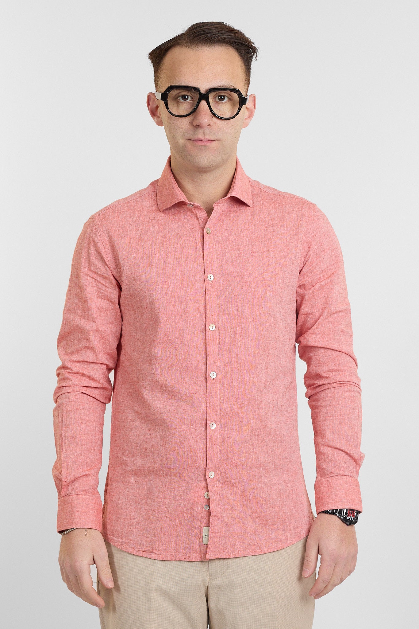 Camicia Linen Blend Slim Basic | Pesca 11