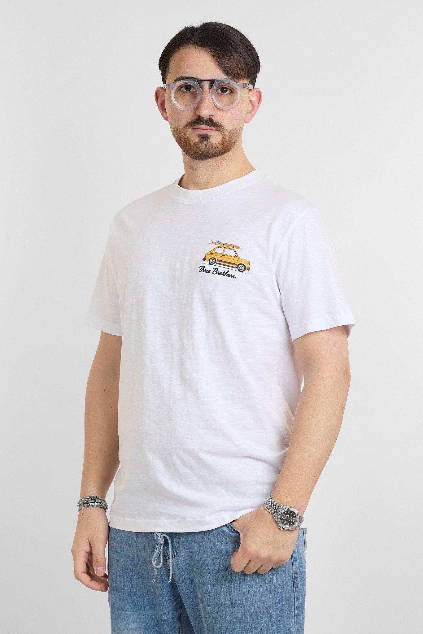 T-Shirt Mezza Manica Stampa Macchina | 2 per €30 |  Bianco 1