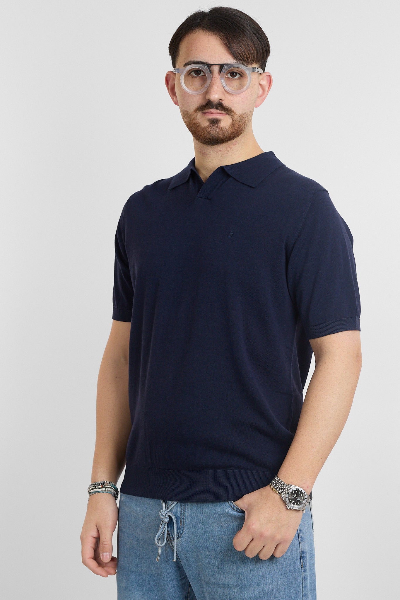 Polo in Cotone Crepe Finezza 16 | 2 per €60 | Blu