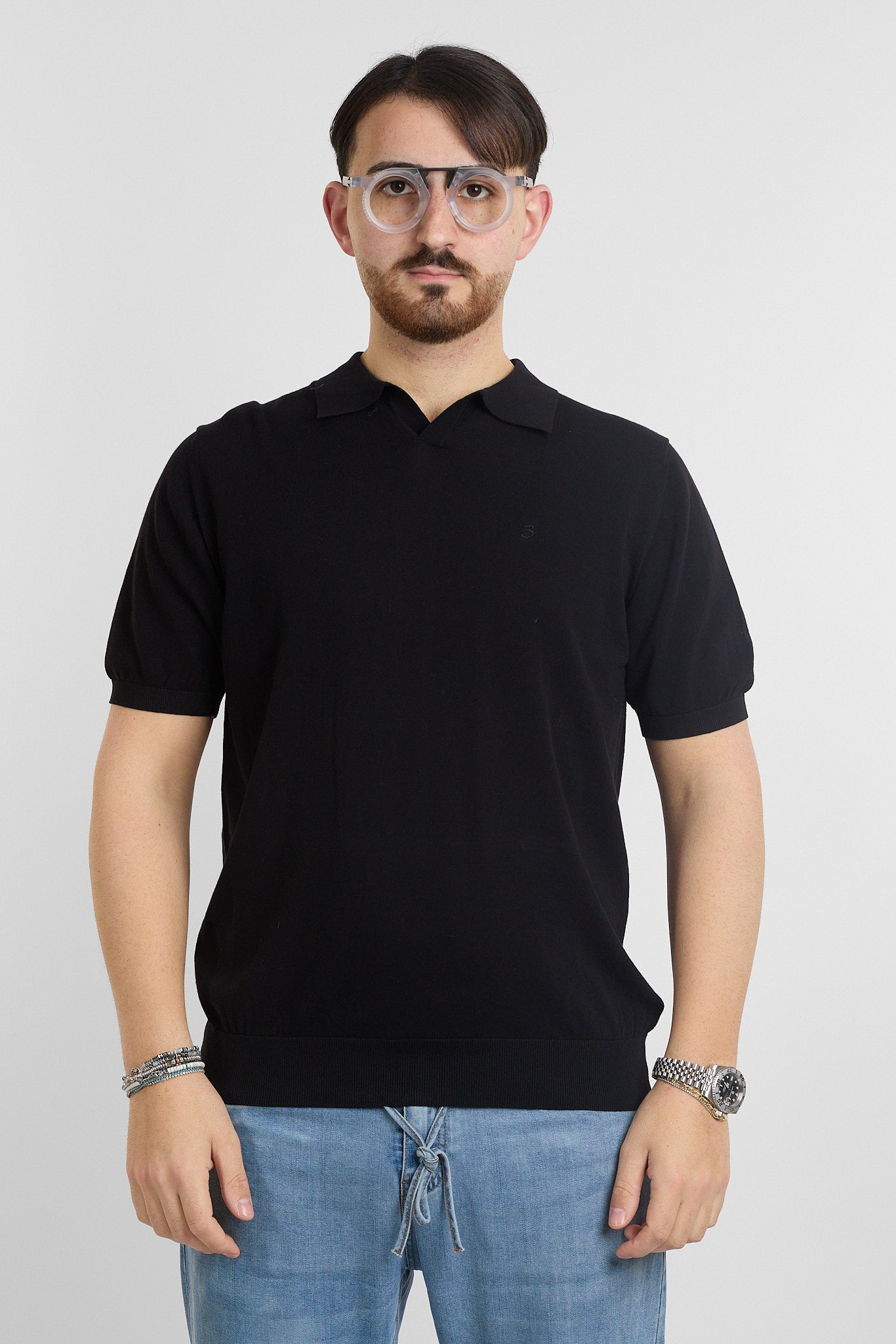 Polo in Cotone Crepe Finezza 16 | 2 per €60 | Nera