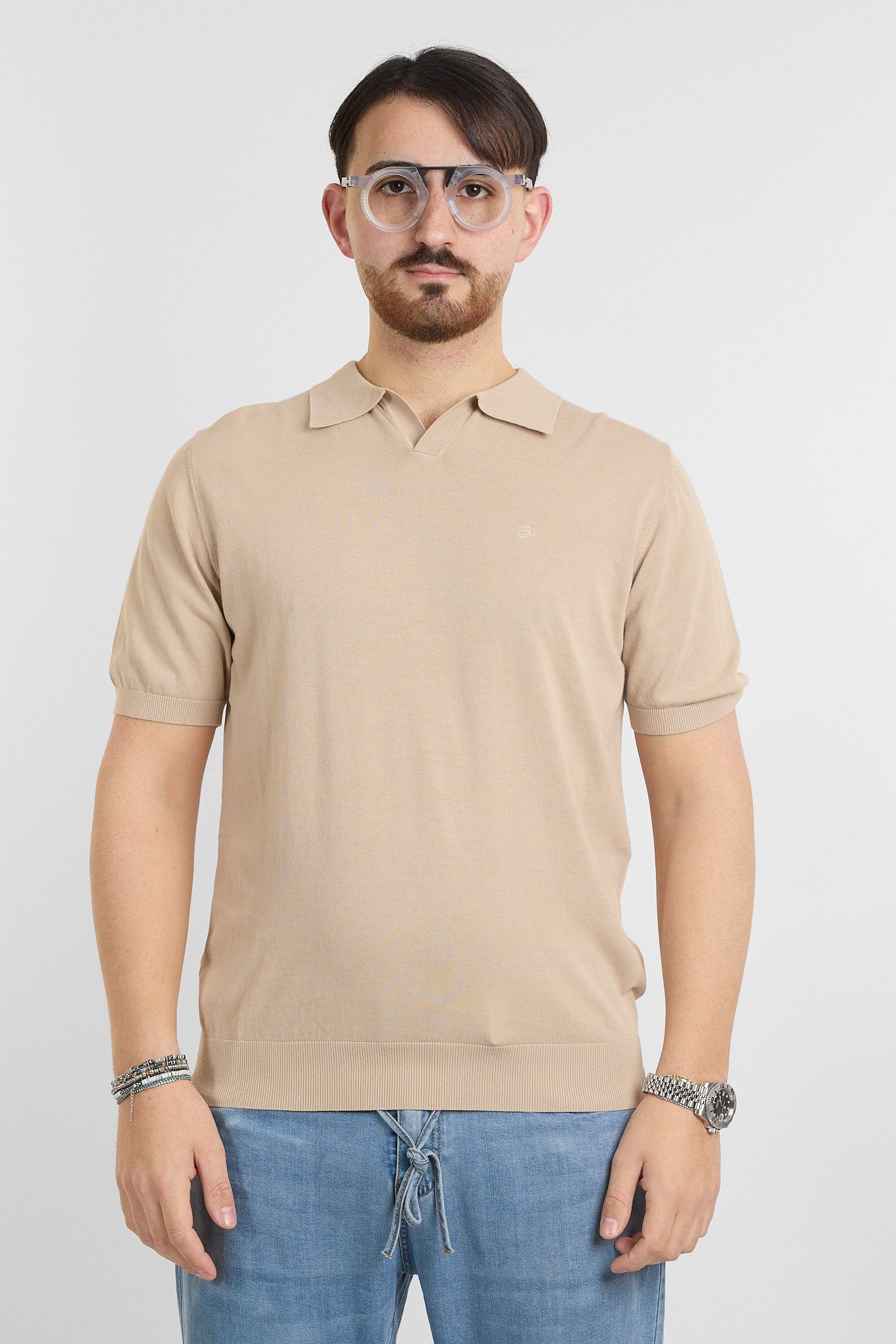 Polo in Cotone Crepe Finezza 16 | 2 per €60 | Beige
