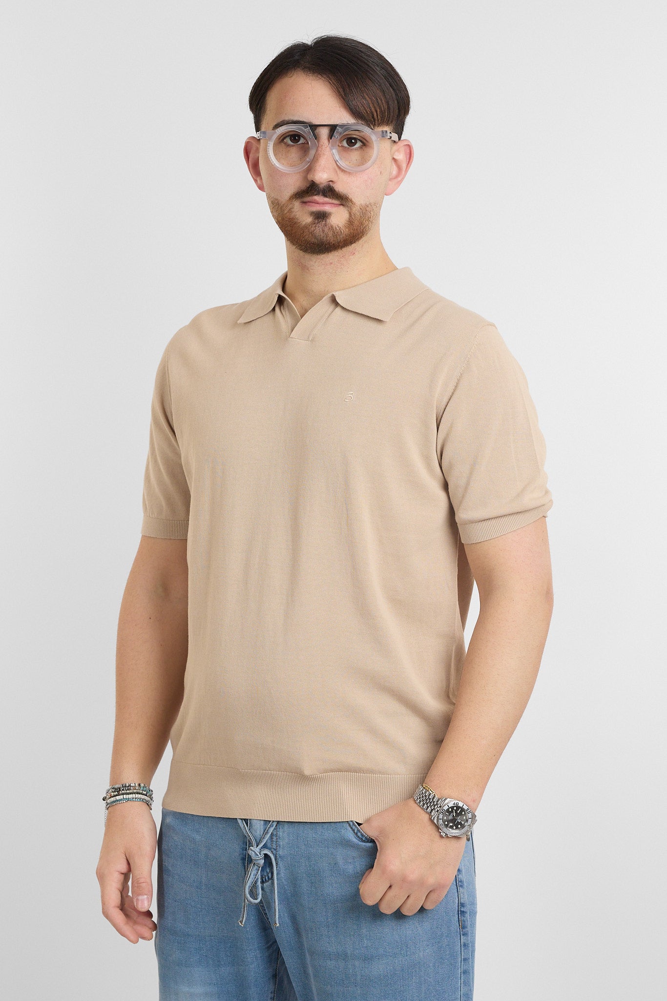 Polo in Cotone Crepe Finezza 16 | 2 per €60 | Beige