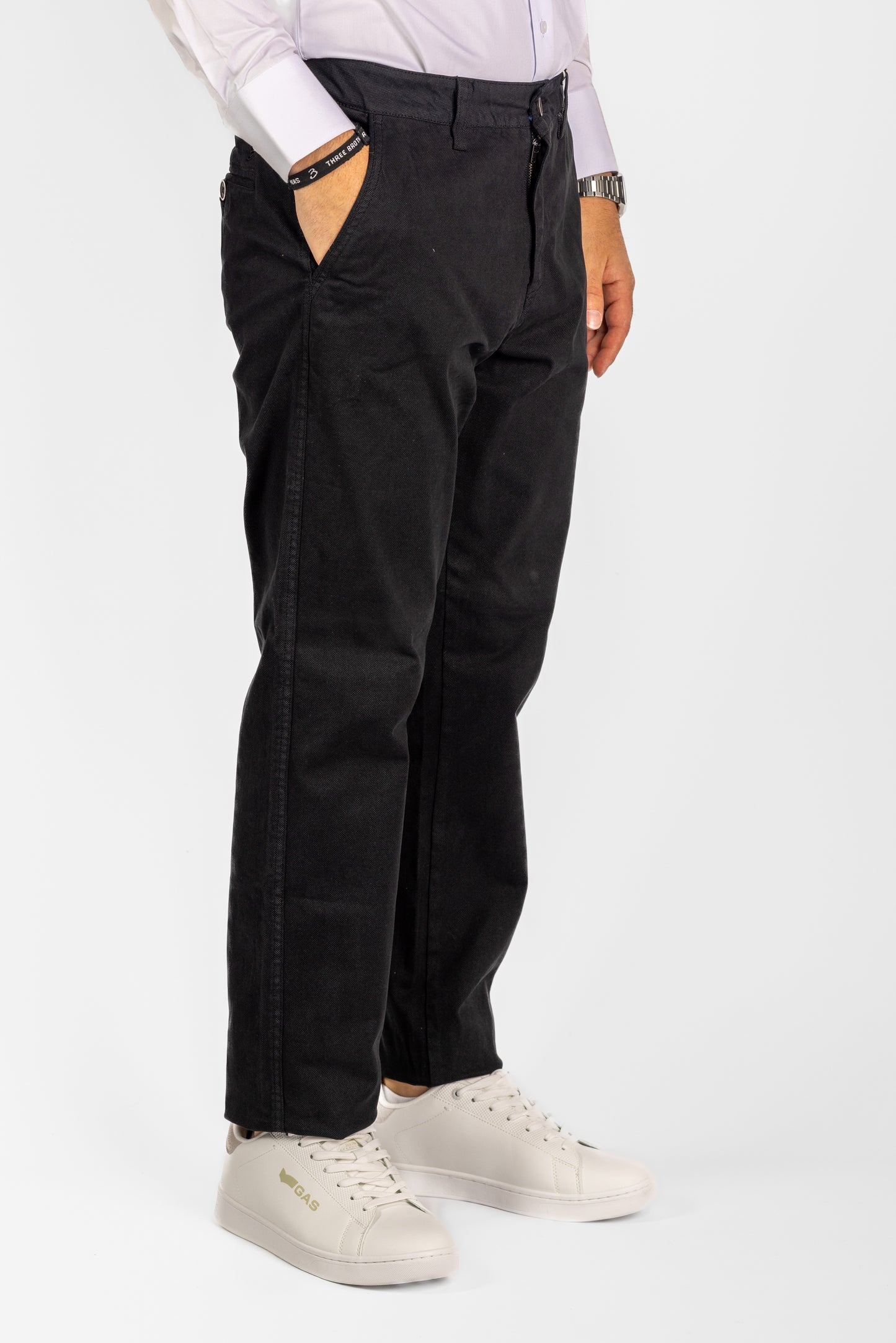 Pantalon à motifs à jambe douce régulière <tc>"20€ de réduction au deuxième"</tc> | BR003 Noir