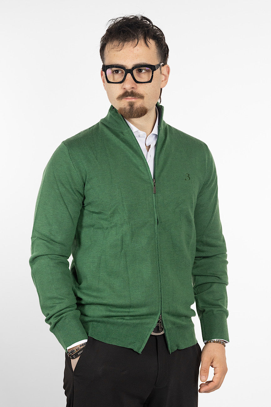 Wool Blend Full Zip Pullover | <tc>"€20 discount on the second"</tc> | Green