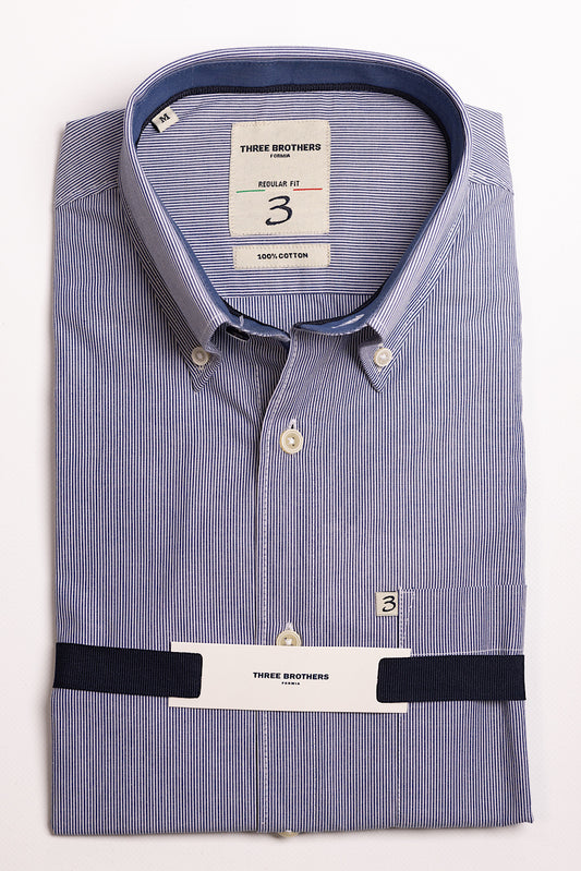 Chemise Millerighe Regular Fit Blanc-Bleu