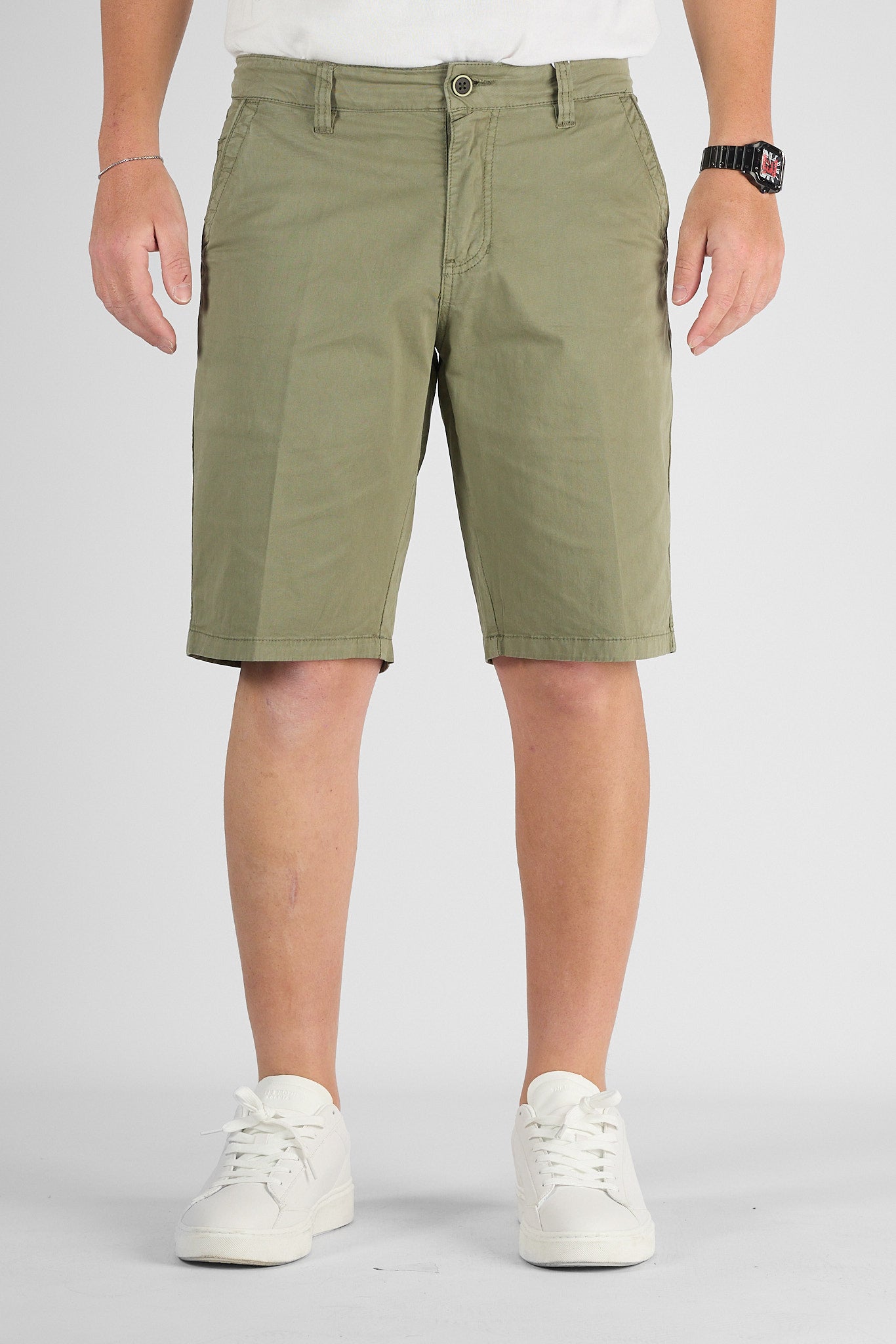 Bermuda Basic Gamba Morbida B012 | 2 per €40 | Verde Militare 6