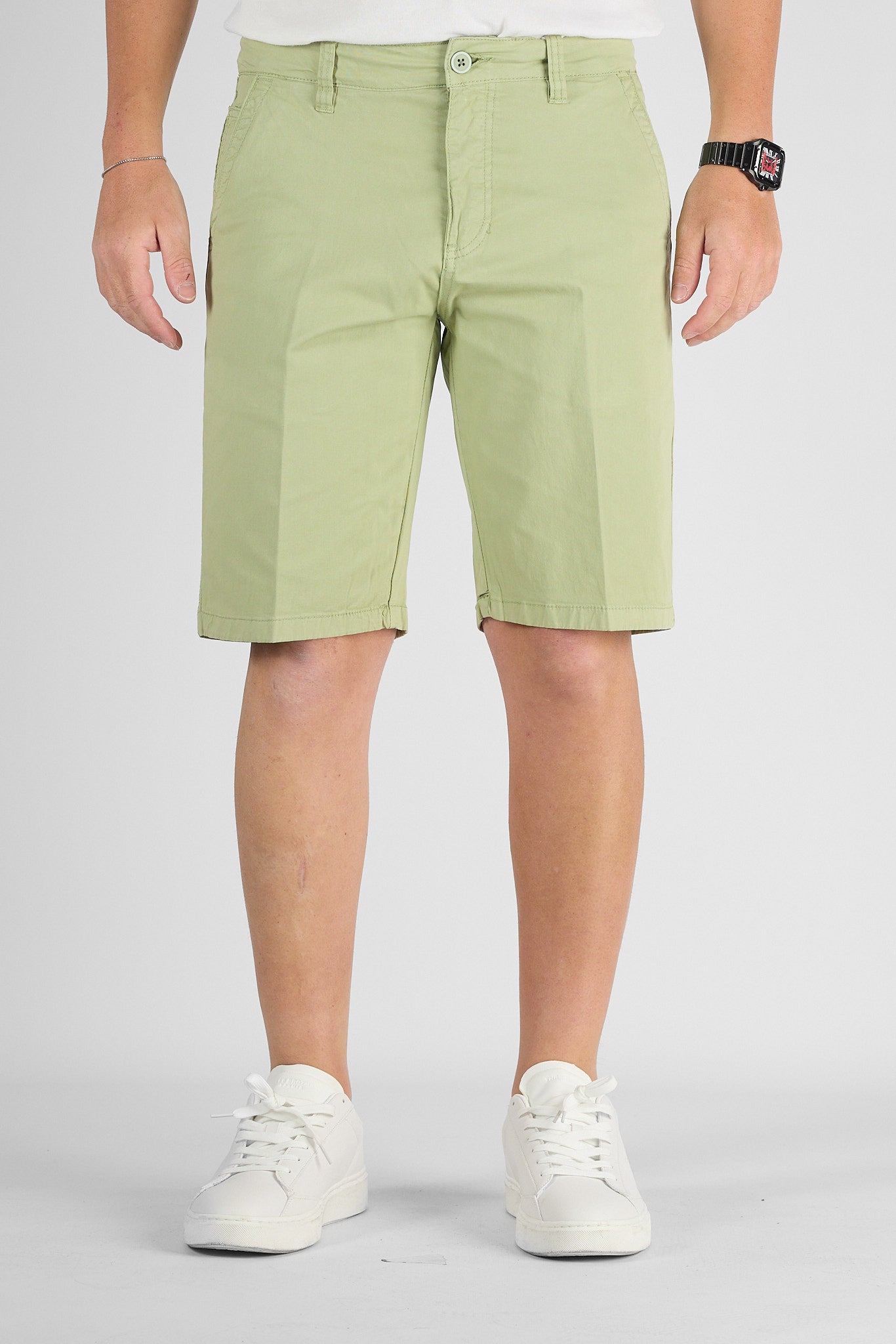 Bermuda Basic Gamba Morbida B012 | 2 per €40 | Verde Mela 14