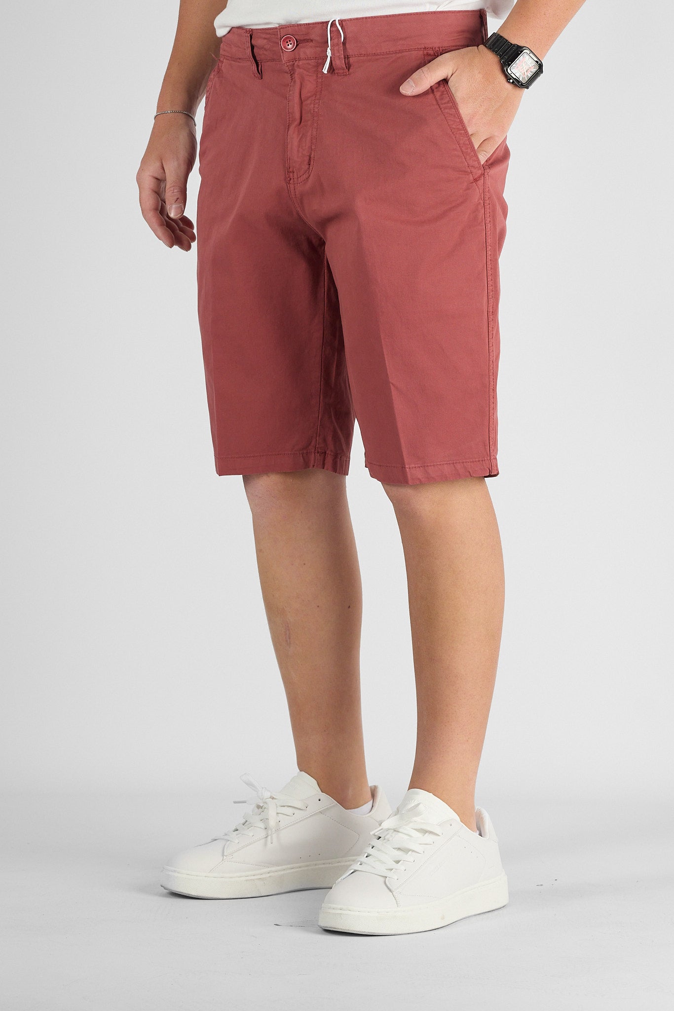 Bermuda Basic Gamba Morbida B012 | 2 per €40 | Rosso Scuro 22