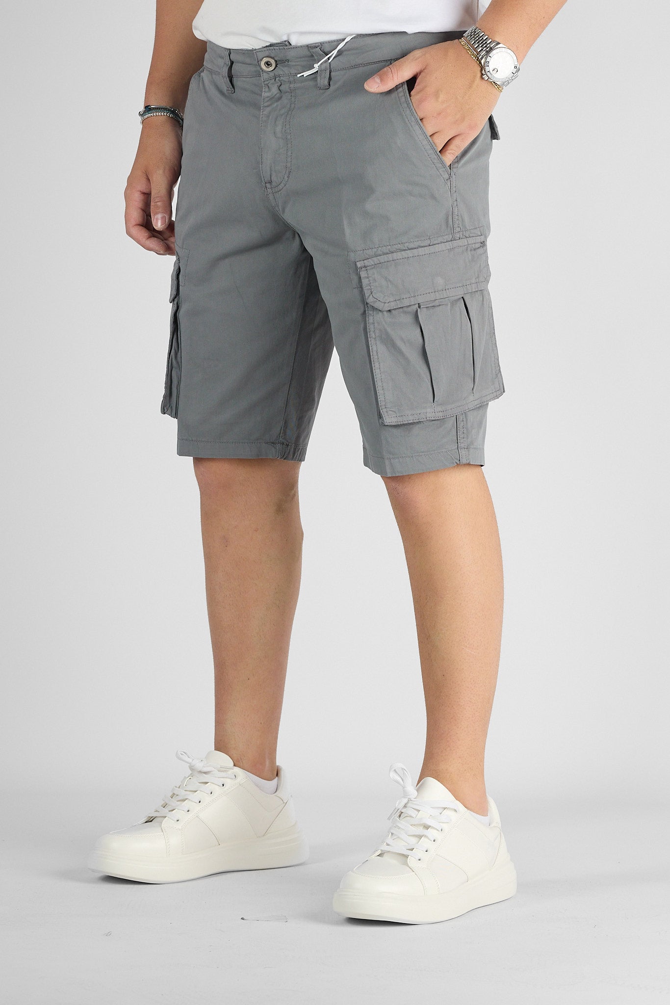 Bermuda Cargo con Tasche Laterali | 2 per €40 | Grigio