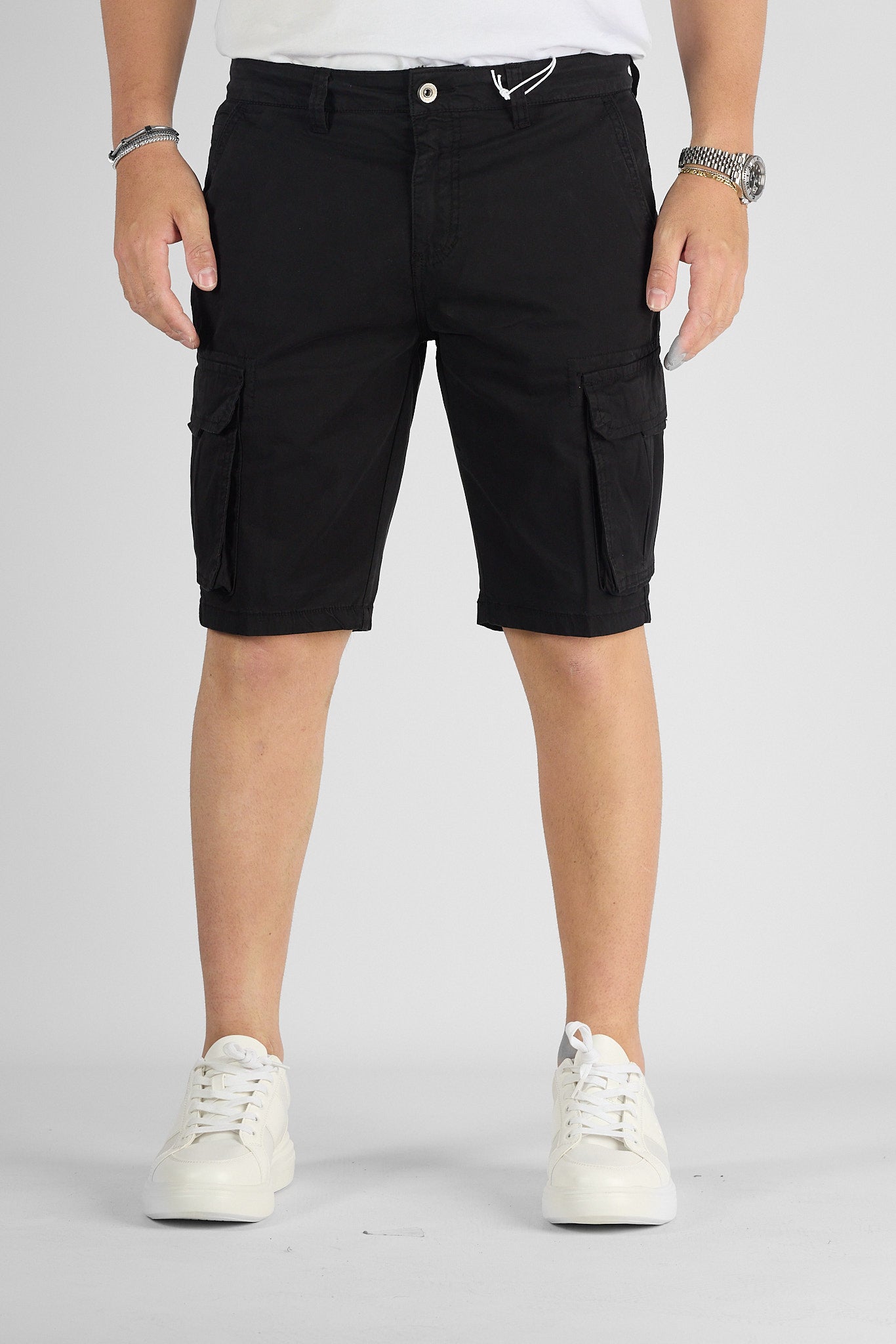 Bermuda Cargo con Tasche Laterali | 2 per €40 | Nero