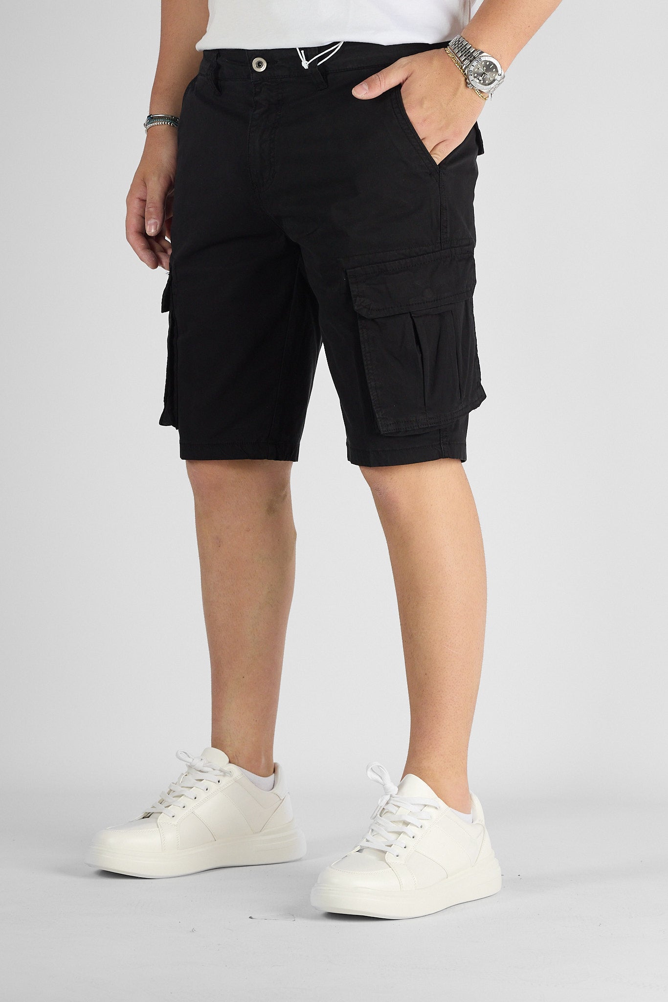 Bermuda Cargo con Tasche Laterali | 2 per €40 | Nero
